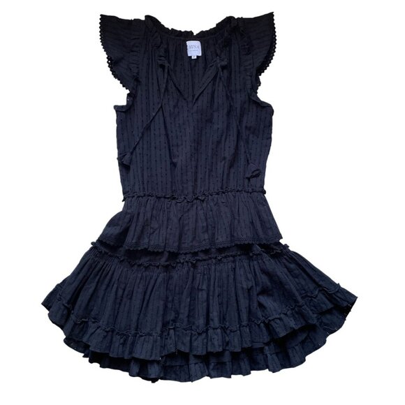 Misa Dresses & Skirts - MISA Los Angeles "Lilian" Black Tiered Ruffle Mini Dress SZ M 100% Cotton